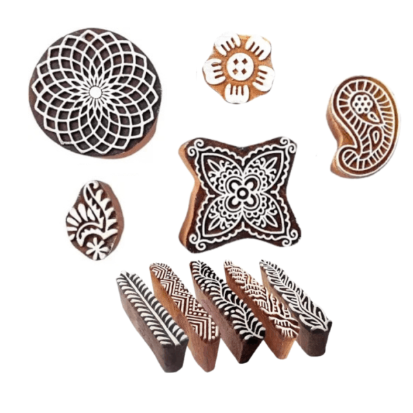 Mehendi Wood Blocks Handcrafted Design Printing Stamps